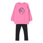 LIU JO completo 2pz felpa-leggins bicolore Rosa/nero per Bambina KF4024X ROSA/NERO LIU JO 