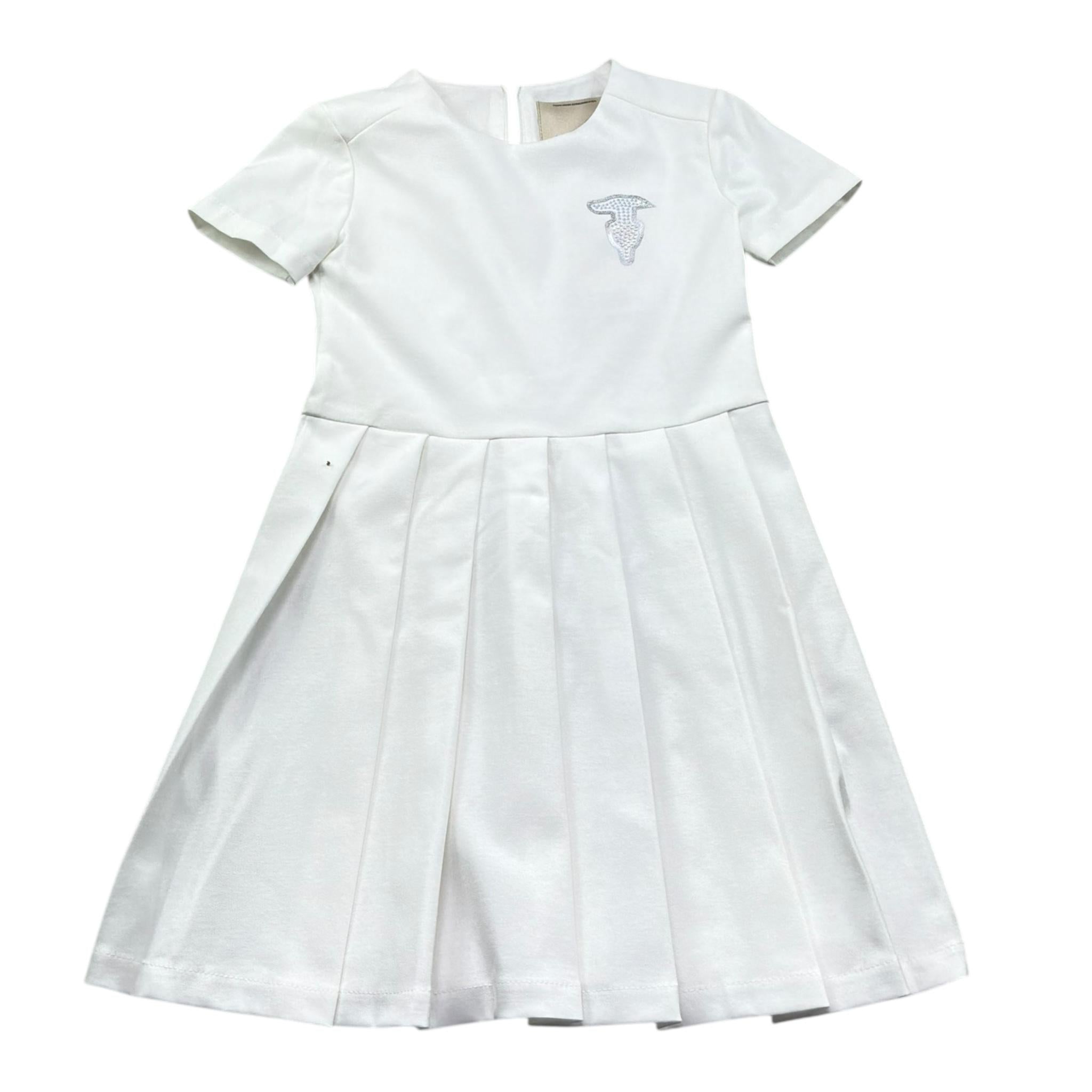 Trussardi Abito Mezza Manica Tinta Unita per Bambina TGP26059VE BIANCO TRUSSARDI 