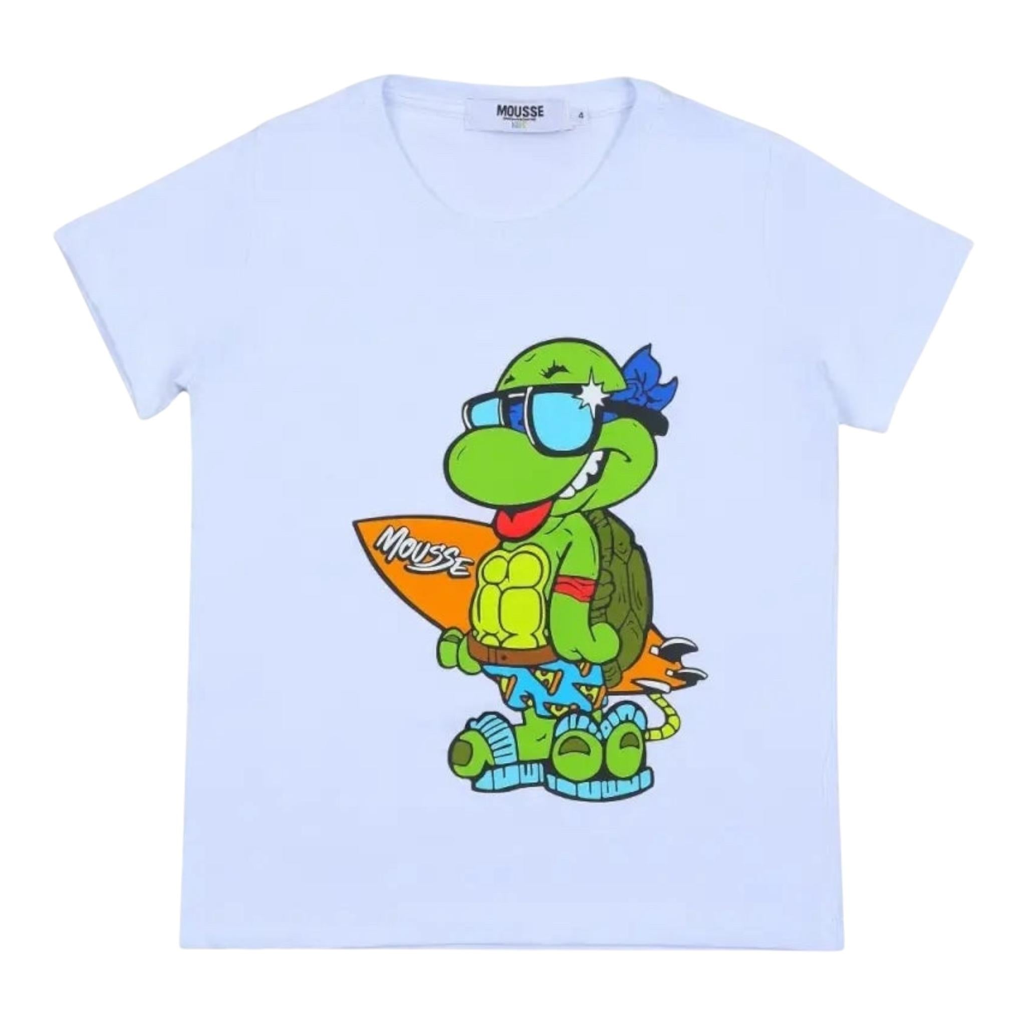 Mousse T-Shirt Girocollo con Stampa per Bambino NINJASURFT BIANCO MOUSSE 