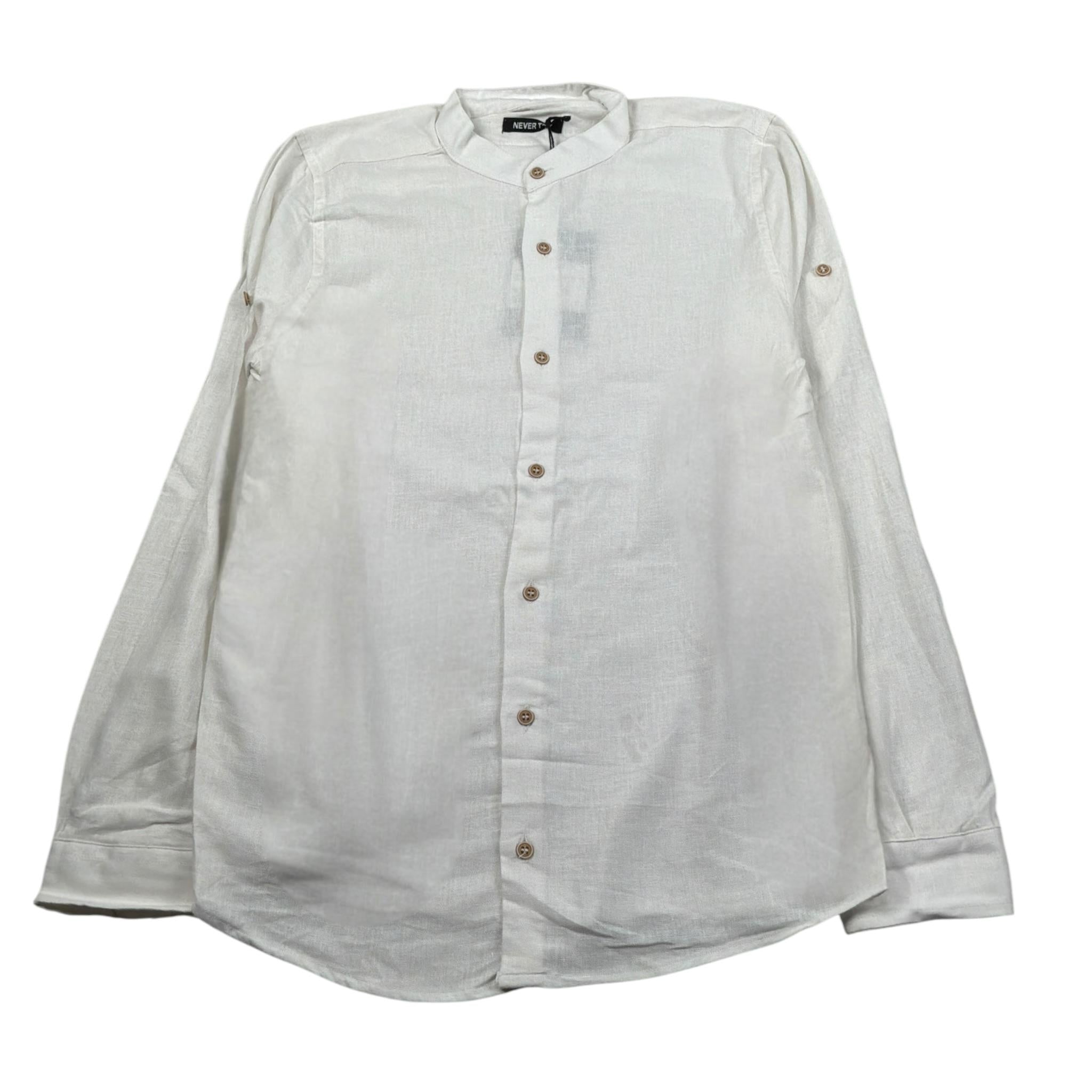 Never Too Camicia Manica Lunga tinta unita Collo Coreano Panna per Bambino 1988 PANNA NEVER TOO 