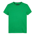 Tommy Hilfiger T-Shirt Girocollo Tinta Unita con Logo per Neonato KB0KB06879XN VERDE TOMMY HILFIGER 