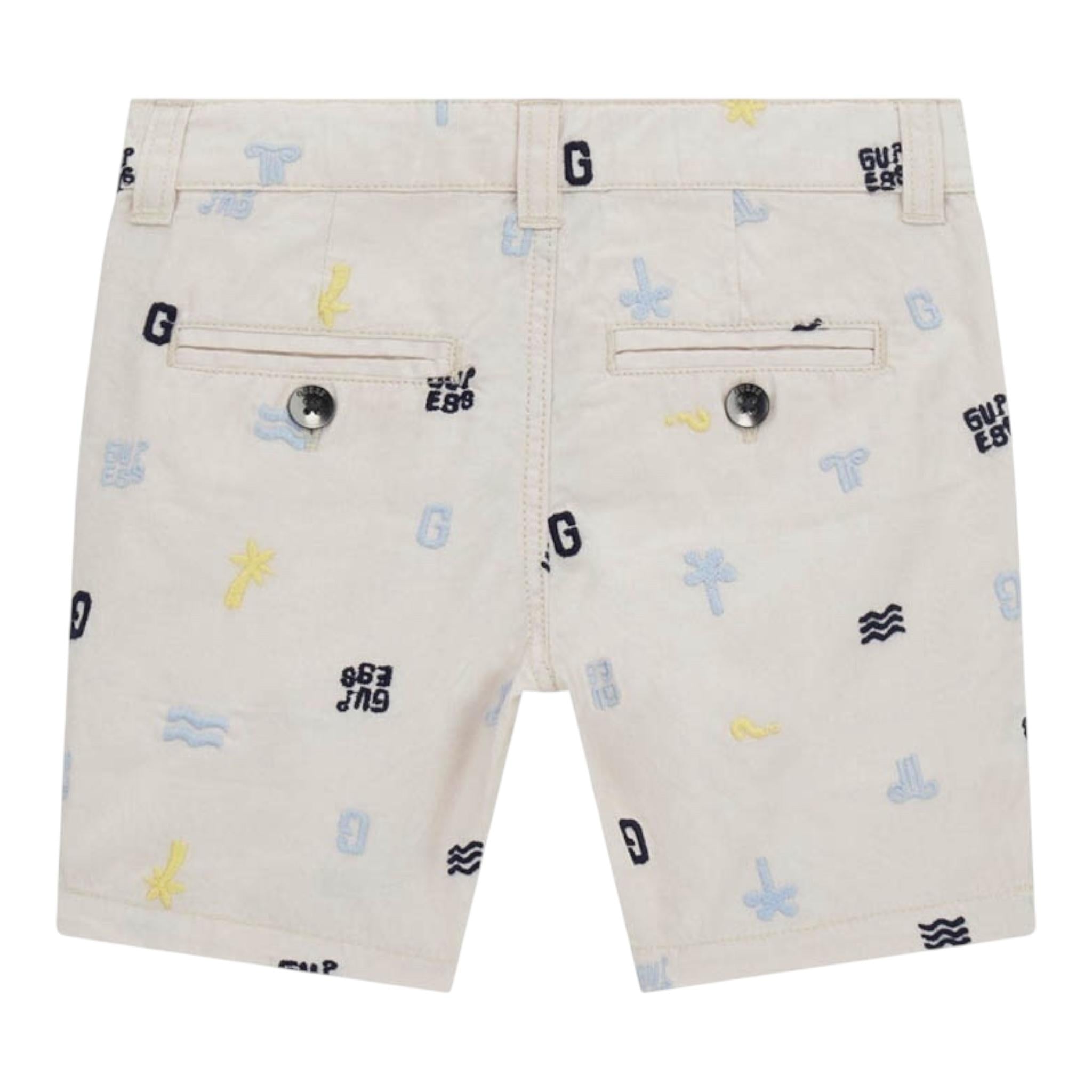 Guess Bermuda Tinta Unita con Girovita Regolabile per Neonato N5GD04WGBT1 BEIGE GUESS 