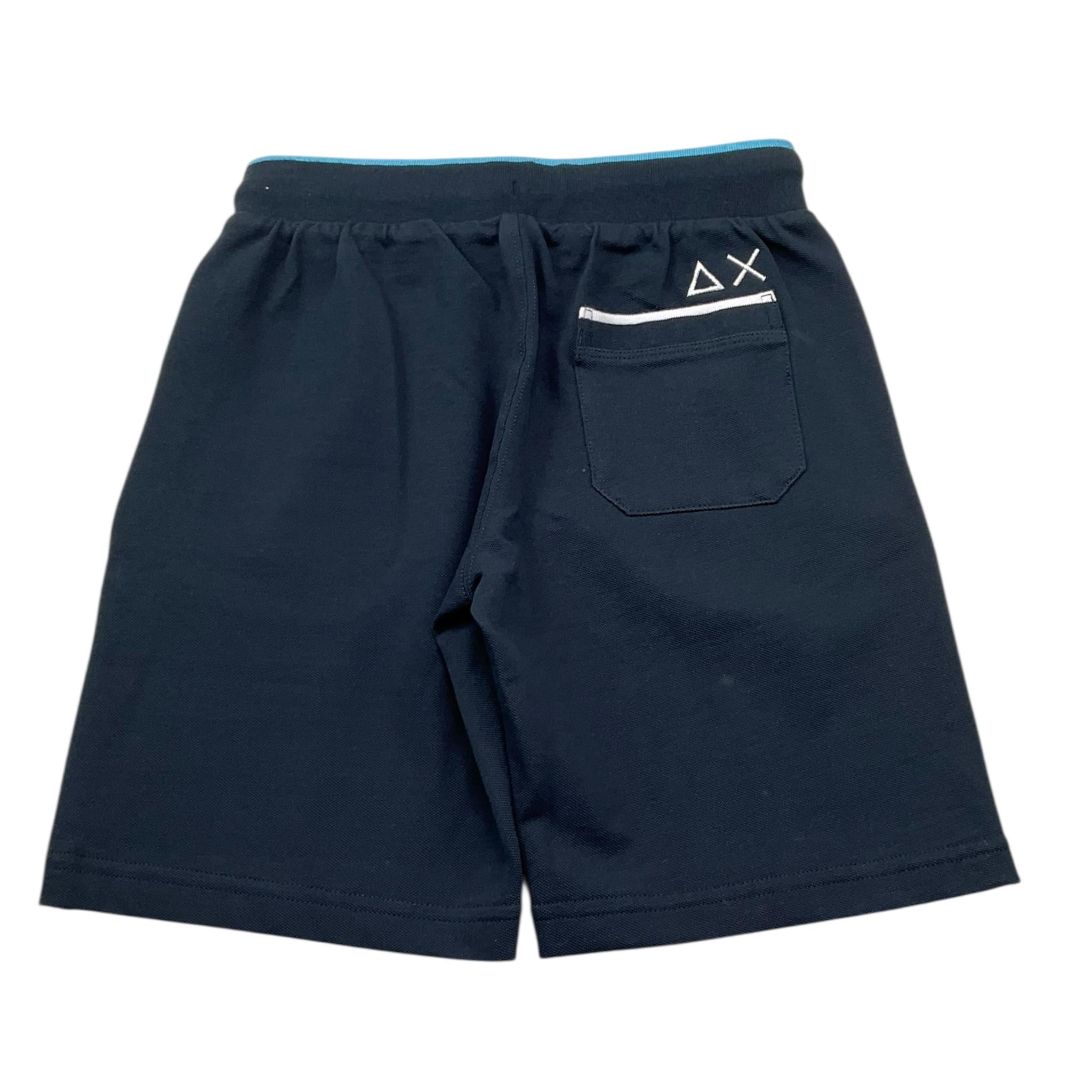 Sun68 Bermuda Tuta Tinta Unita con Logo per Bambino F35338K BLU SUN68 