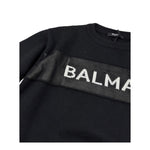 BALMAIN maglia girocollo tinta unita con logo Nero per Bambino BT9Q30 NERO BALMAIN 