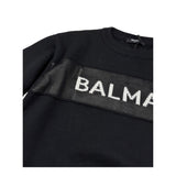 BALMAIN maglia girocollo tinta unita con logo Nero per Bambino BT9Q30 NERO BALMAIN 