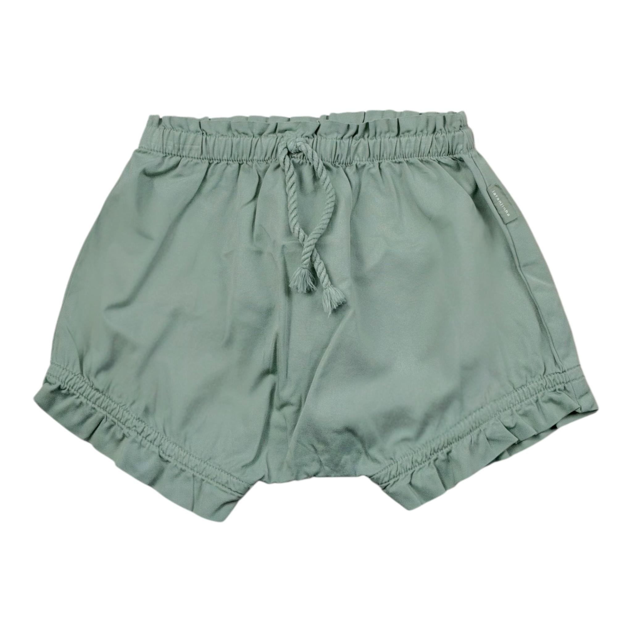 Laranjinha Short Tinta Unita con Elastico In Vita per Neonata 92908V5802U63 VERDE LARANJINHA 