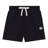 Dolce & Gabbana Bermuda In Tuta Tinta Unita con Logo per Bambino L4J1U6 BLU DOLCE & GABBANA 