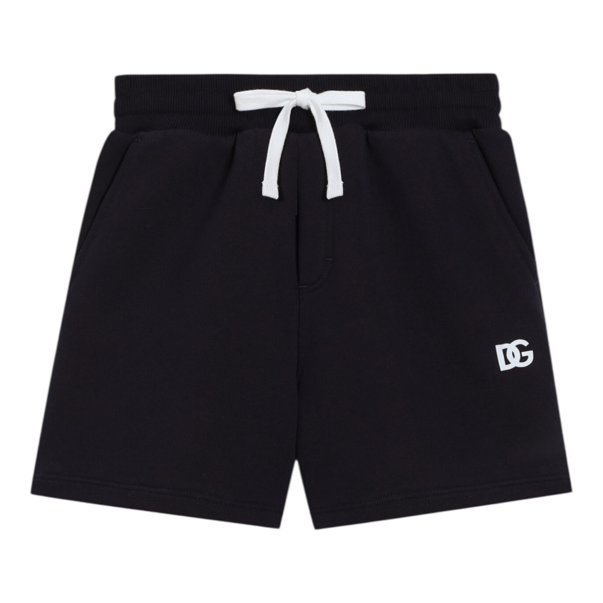 Dolce & Gabbana Bermuda In Tuta Tinta Unita con Logo per Bambino L4J1U6 BLU DOLCE & GABBANA 
