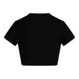 Marc Ellis T-Shirt Rundhalsausschnitt Crop Einfarbig Mit Applikation Schwarz Für Mädchen