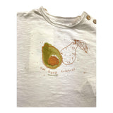 Play Up T-Shirt Rundhalsausschnitt Einfarbig mit Kontrastdruck Creme Für Neugeborene