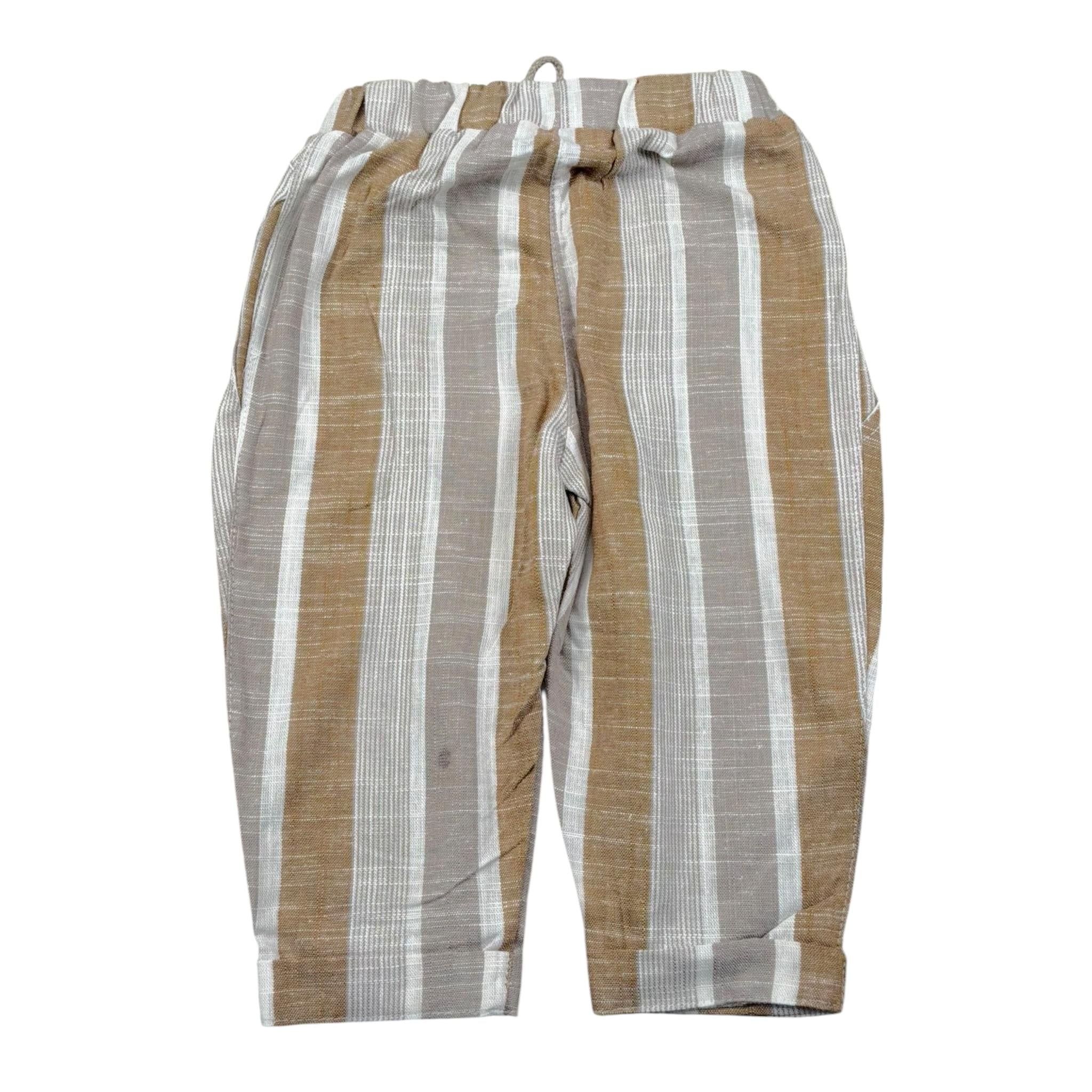 Babyvip Pantalone Tinta Unita con Elastico In Vita E Fantasia A Righe per Neonato T1297 BEIGE BABYVIP 