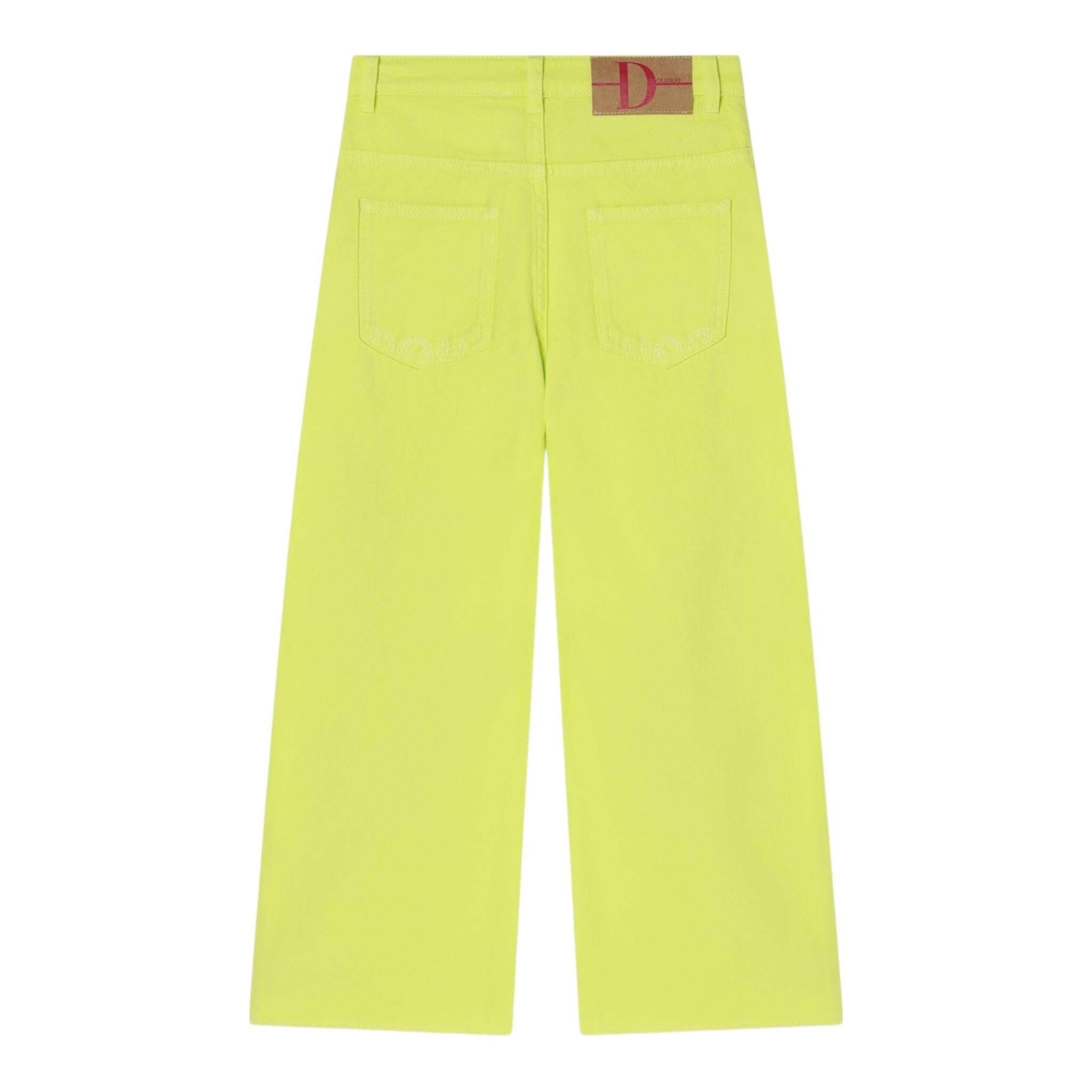 Dou Dou Jeans Tinta Unita Modello Palazzo per Bambina DW6P10 VERDE DOU DOU 
