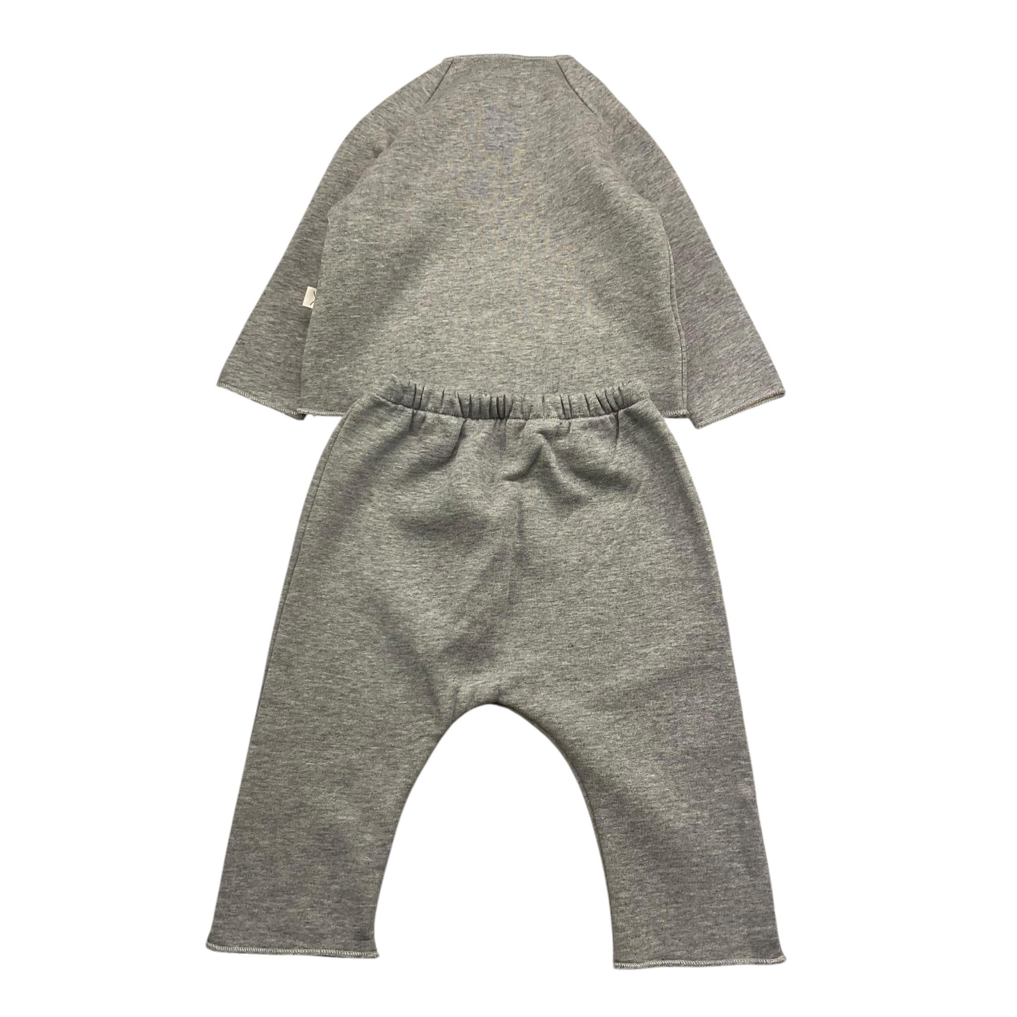 TEDDY E MINOU completo 2 pezzi felpa-pantalone tinta unita Grigio per Neonato I24CP056M0131X GRIGIO TEDDY E MINOU 