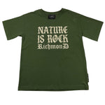 JOHN RICHMOND t-shirt girocollo tinta unita cn stampa in contrasto Verde per Bambino RBA25057TS VERDE JOHN RICHMOND 
