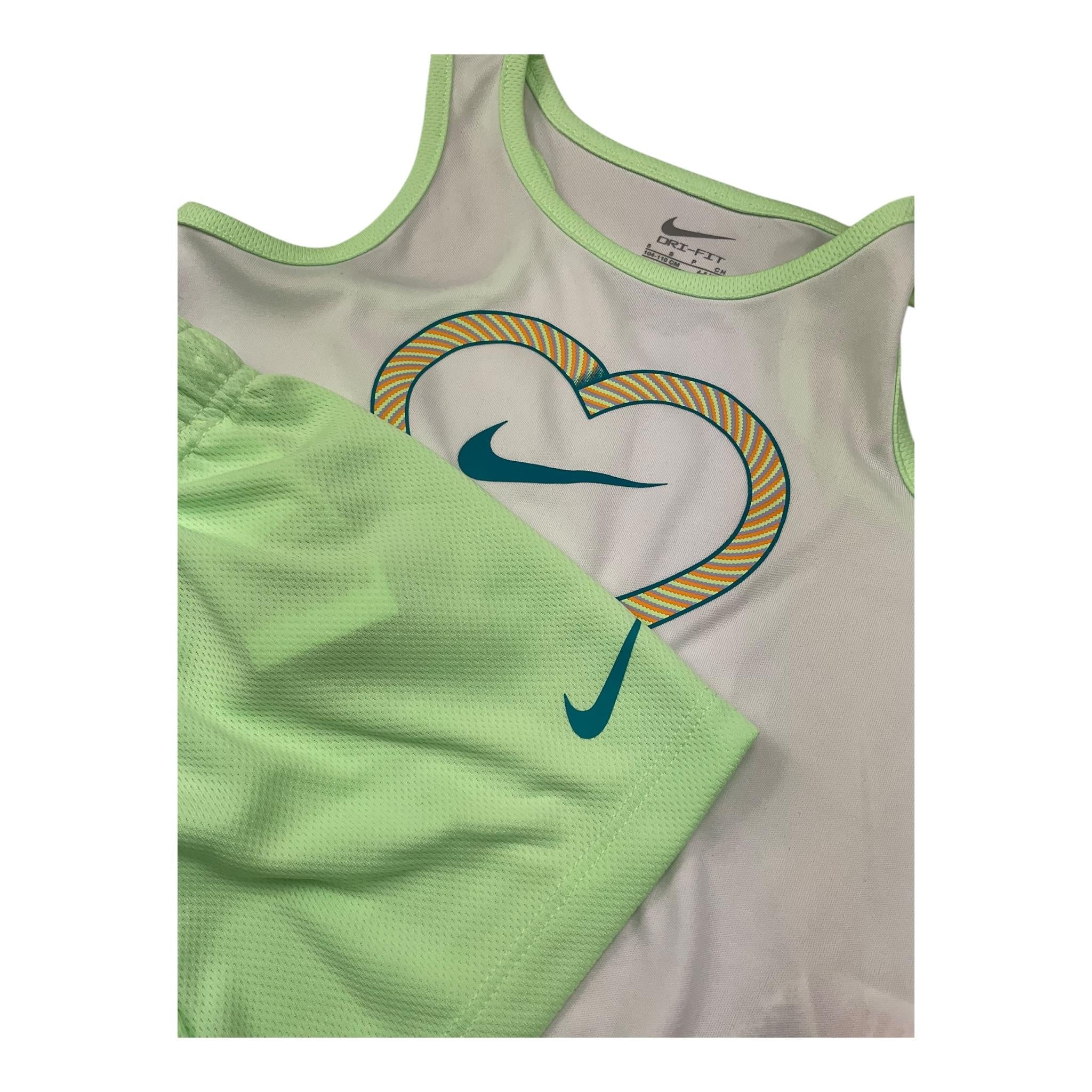 Nike Complet 2 Pezzi Canotta-Bermuda per Bambina 36M001 BIANCO/VERDE NIKE 