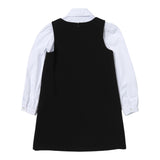 Moschino Set Abito Giromanica Con Camicia Manica Lunga Bianco/Nero Per Bambina