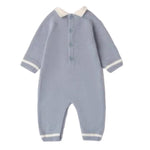 MINI BANDA tutina tinta unita con profili in contrasto Azzurro per Neonato 3A644 AZZURRO MINI BANDA 