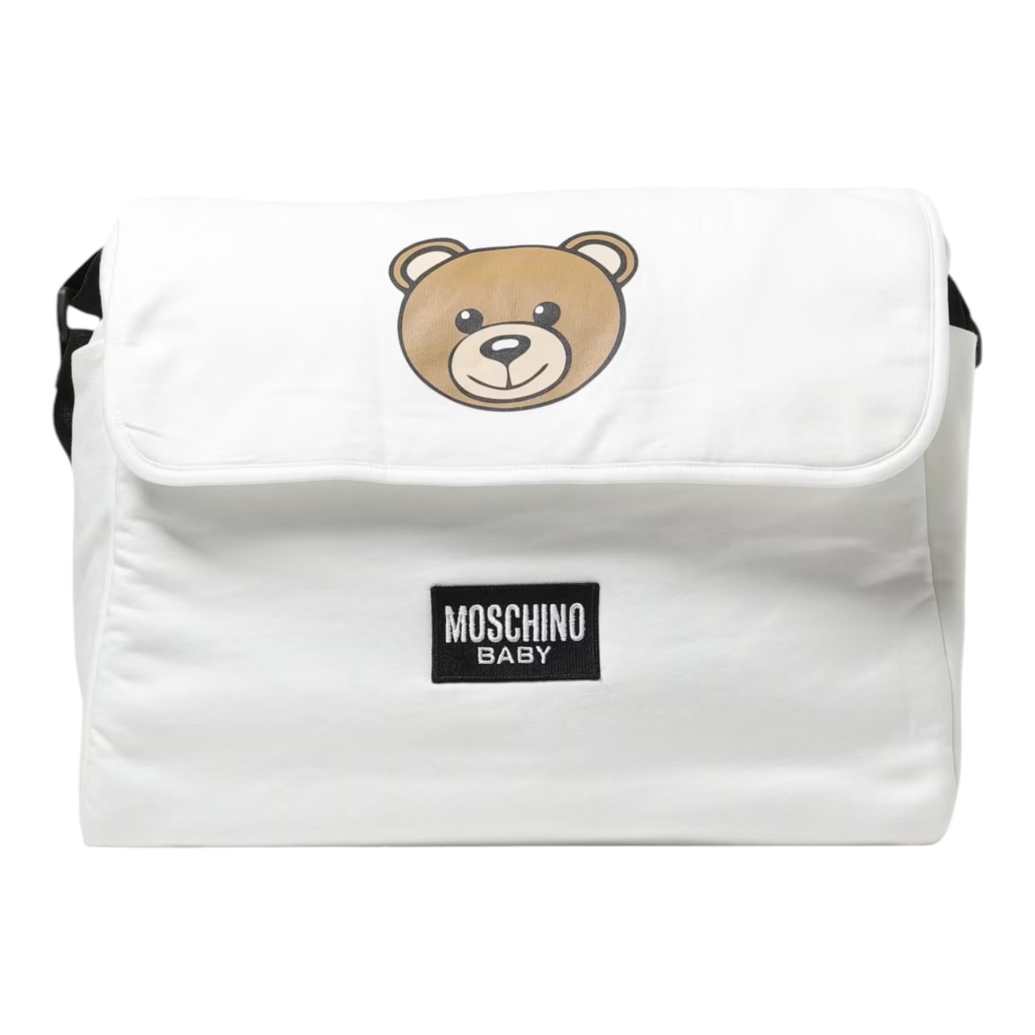 MOSCHINO borsa tinta unita con stampa orso Bianco per Neonato MUX053 BIANCO MOSCHINO 