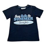 Siviglia T-Shirt Girocollo Tinta Unita con Stampa per Neonato SVNTS17290 BLU SIVIGLIA 