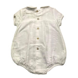 Babidu Pagliaccetto Mezza Manica Tinta Unita Panna Per Neonata