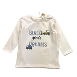 Name.It Shirt Girocollo Tinta Unita Con Stampa Panna Per Neonato
