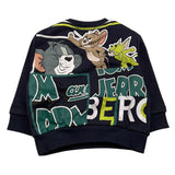 ICEBERG felpa girocollo tinta unita con stampa Blu per Bambino MFICE5321BX BLU ICEBERG 