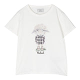 Woolrich Rundhals-T-Shirt einfarbig mit Kontrastdruck Creme für Jungen