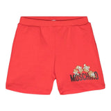 Moschino Bermuda tinta unita con Logo Rosso per Neonato MNQ00N ROSSO MOSCHINO 