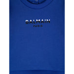 Balmain Felpa Chiusa Girocollo tinta unita con Logo Blu per Bambino BV4550 BLU BALMAIN 