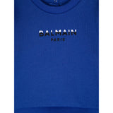 Balmain Felpa Chiusa Girocollo tinta unita con Logo Blu per Bambino BV4550 BLU BALMAIN 