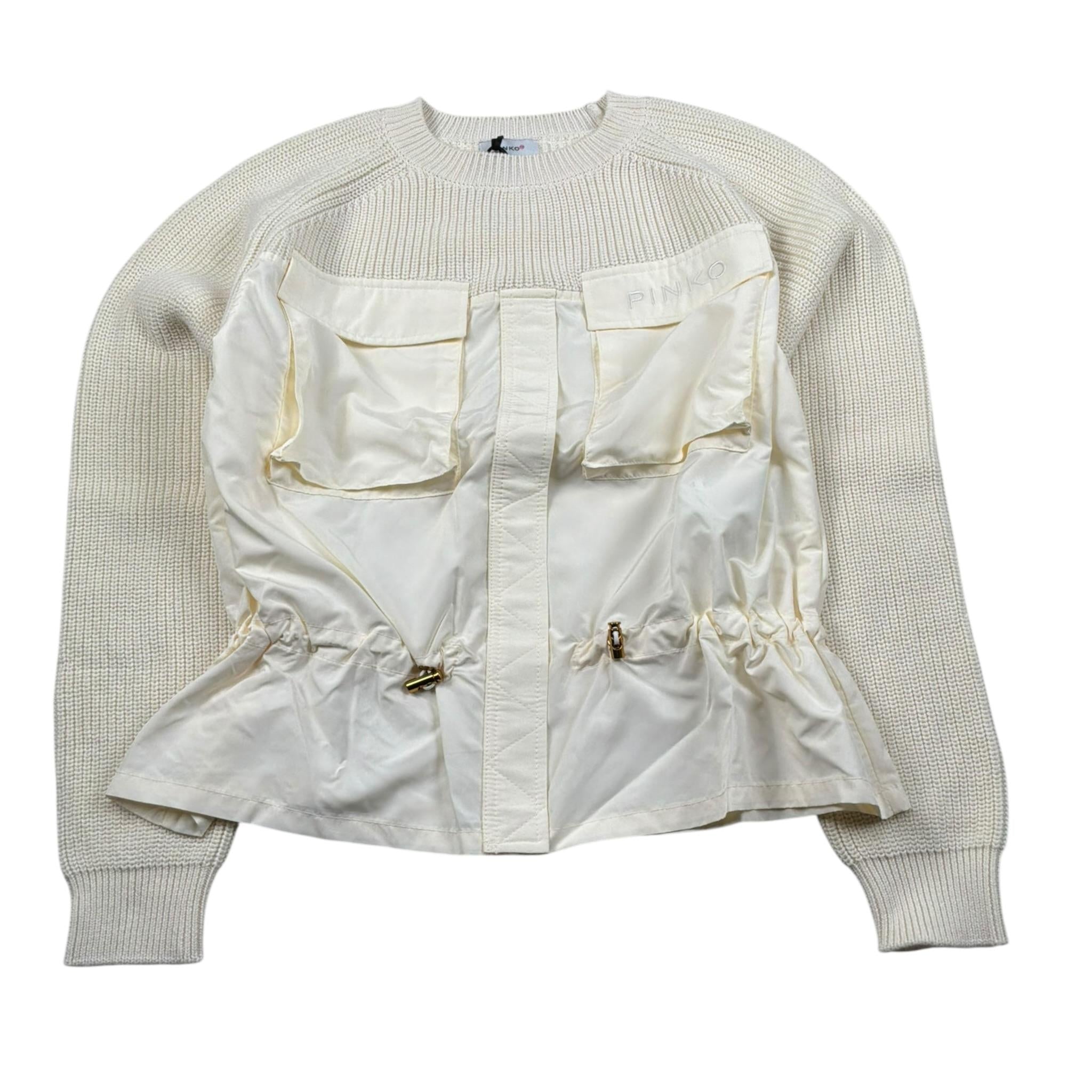 Pinko Maglia Girocollo Tinta Unita per Bambina KFMA001 PANNA PINKO 
