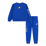 Nike Completo 2 Pezzi Felpa-Pantalone Tinta Unita per Neonato 66M727 BLU NIKE 