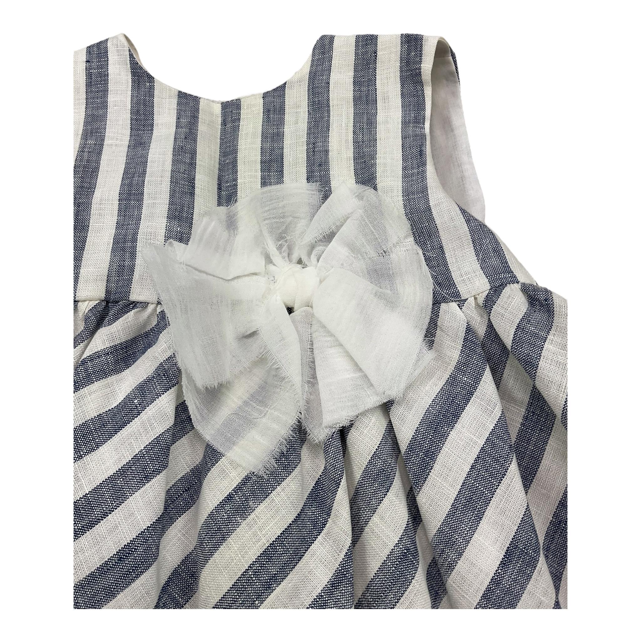 J.O. Milano Abito Giromanica Tinta Unita con Fantasia A Righe per Neonata 172B1N BIANCO/BLU J.O. MILANO 