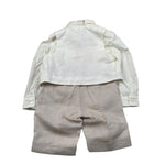 Pure Firenze Completo 4 Pezzi Camicia-Gilet-Bermuda-Papillon per Neonato 11088 PANNA PURE FIRENZE 