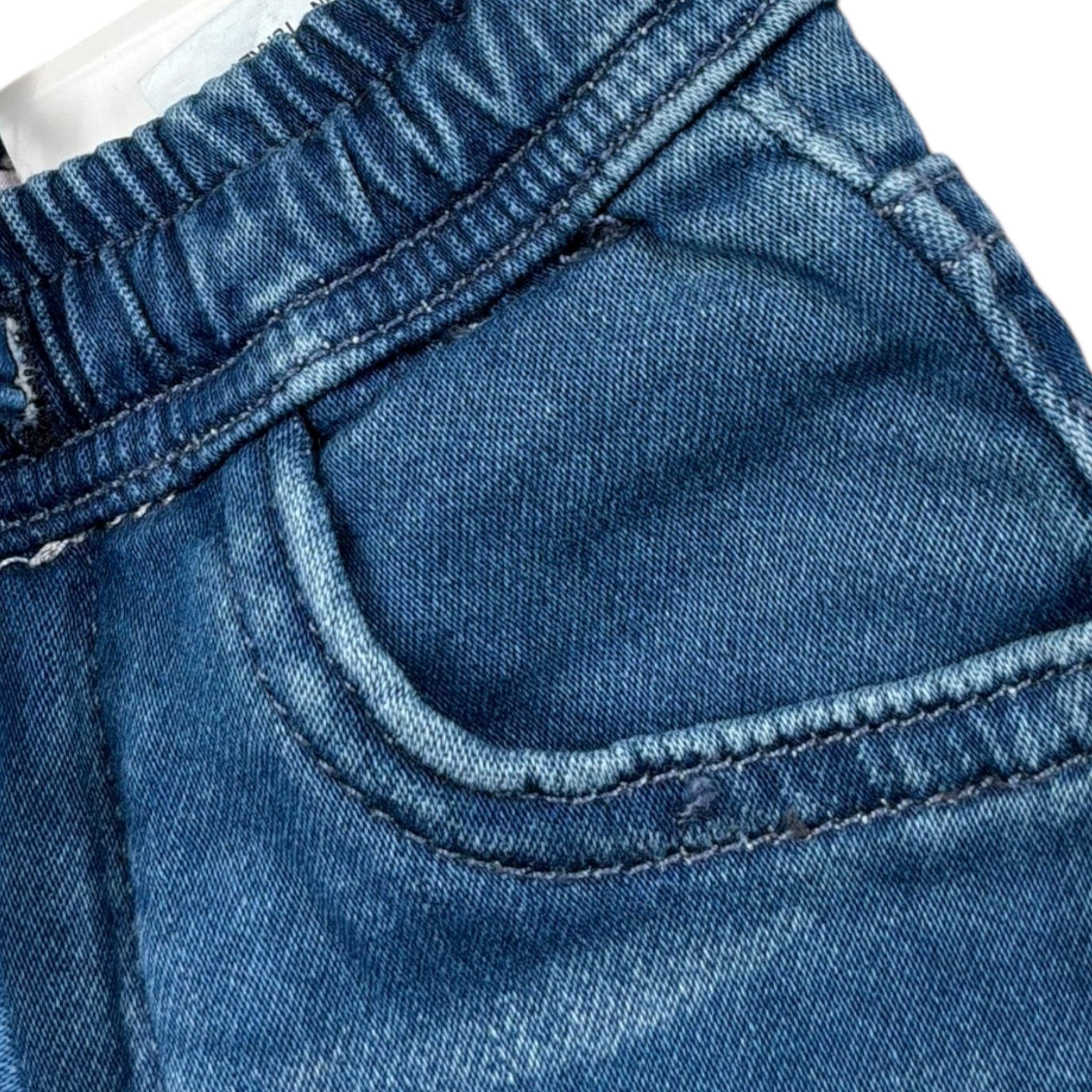 Cesare Paciotti Pantalone Effetto Denim Tinta Unita con Elastico In Vita per Bambino PTP5101BX BLU CESARE PACIOTTI 