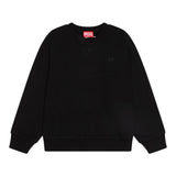 Diesel Felpa Chiusa Girocollo Tinta Unita con Logo per Bambino J02274 NERO DIESEL 