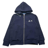 SUN68 felpa con zip e cappuccio tinta unita Blu per Bambino F44302X BLU SUN68 