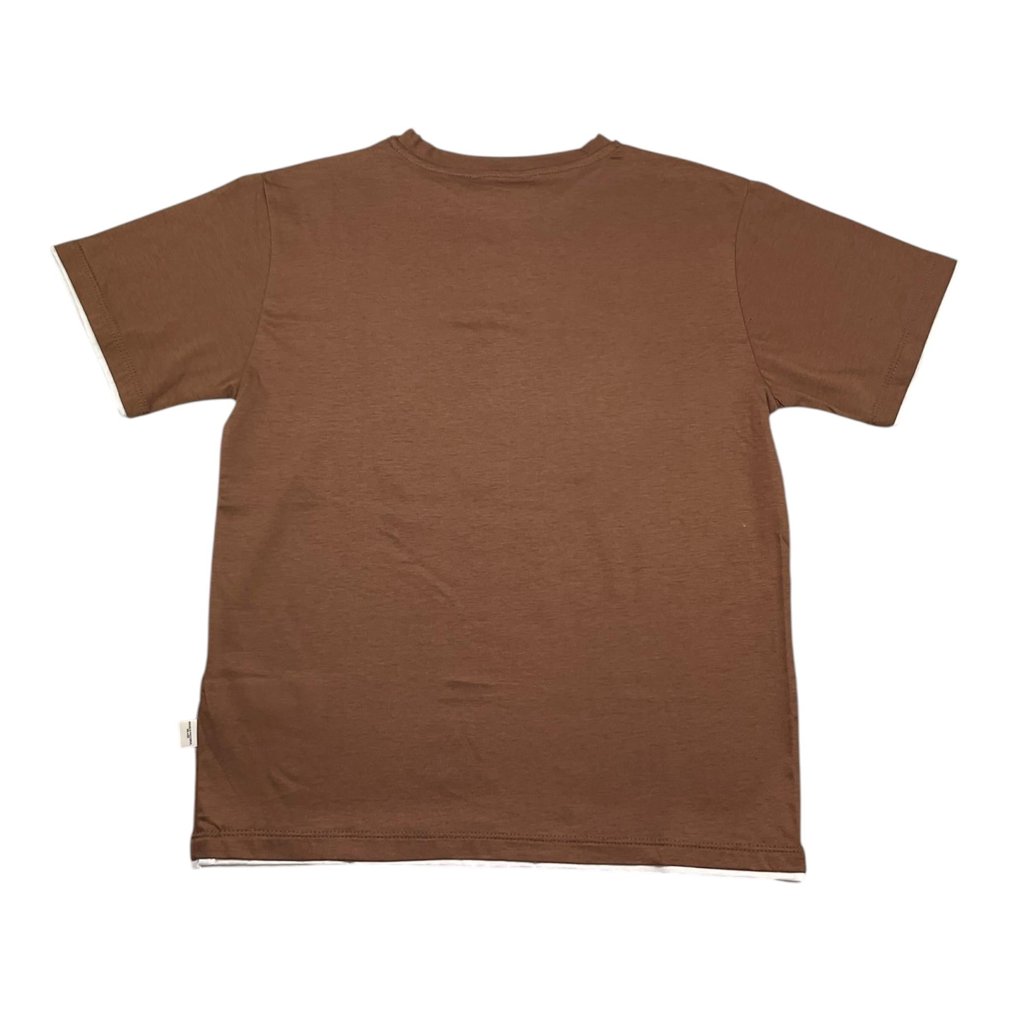 Paolo Pecora T-Shirt Girocollo Tinta Unita per Bambino PP3926 MARRONE PAOLO PECORA 