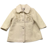 JANICE cappotto tinta unita con rouches Panna per Neonata JN663N PANNA JANICE 