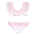 Monnalisa Costume 2 Pezzi Fascia-Slip Tinta Unita con Stampa per Bambina 39E041J ROSA MONNALISA 