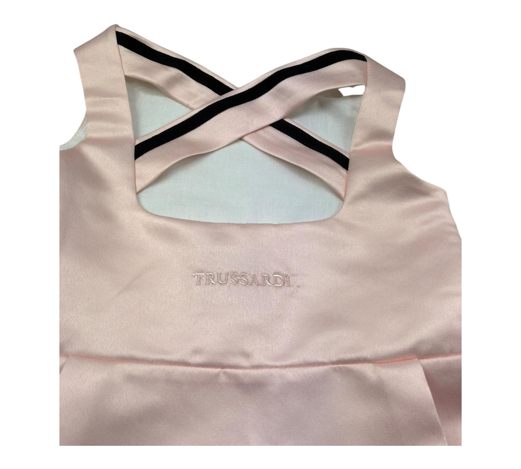 Trussardi Abito Giromanica Tinta Unita con Logo per Bambina TGP26081VE ROSA TRUSSARDI 