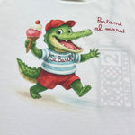 Saint Barth T-Shirt Girocollo Tinta Unita con Stampa per Bambino 00162L BIANCO SAINT BARTH 