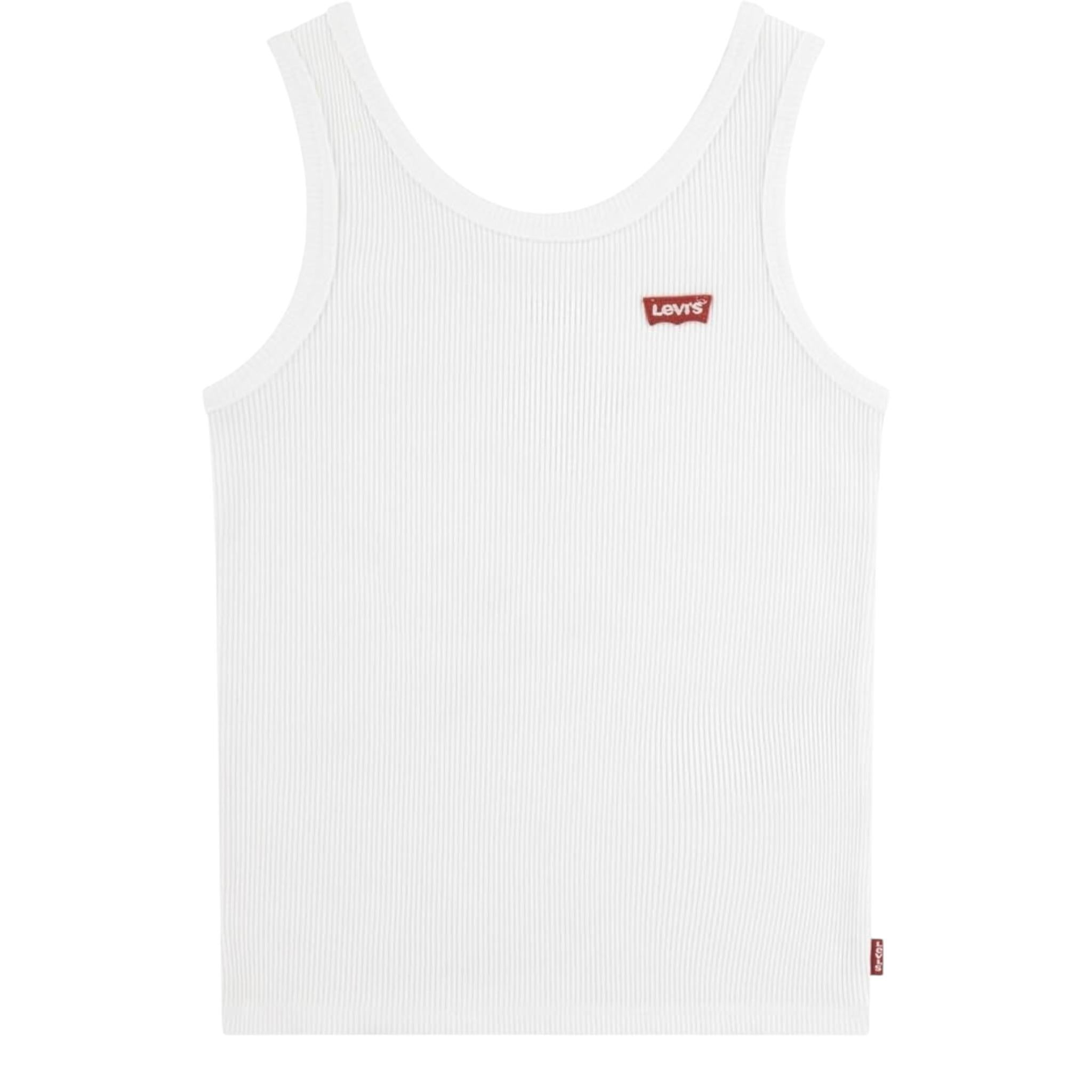 Levi'S Canotta Tinta Unita con Logo per Bambina 4EK116 BIANCO LEVI'S 