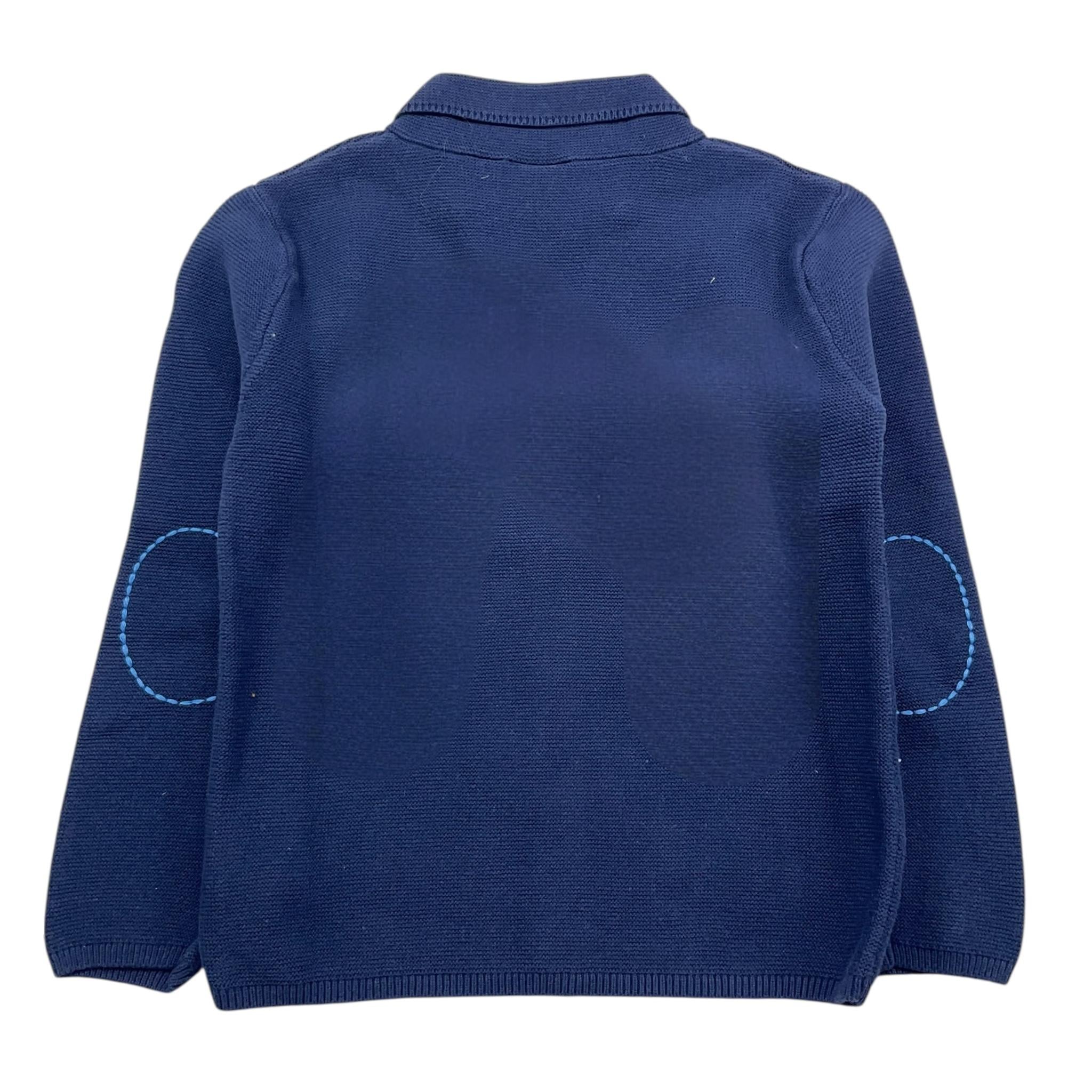 SARABANDA giacca in maglia tinta unita con toppe Blu per Bambino 0A104X BLU SARABANDA 