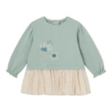 MAYORAL abito tinta unita con tulle Verde acqua per Neonata 2919 VERDE ACQUA MAYORAL 