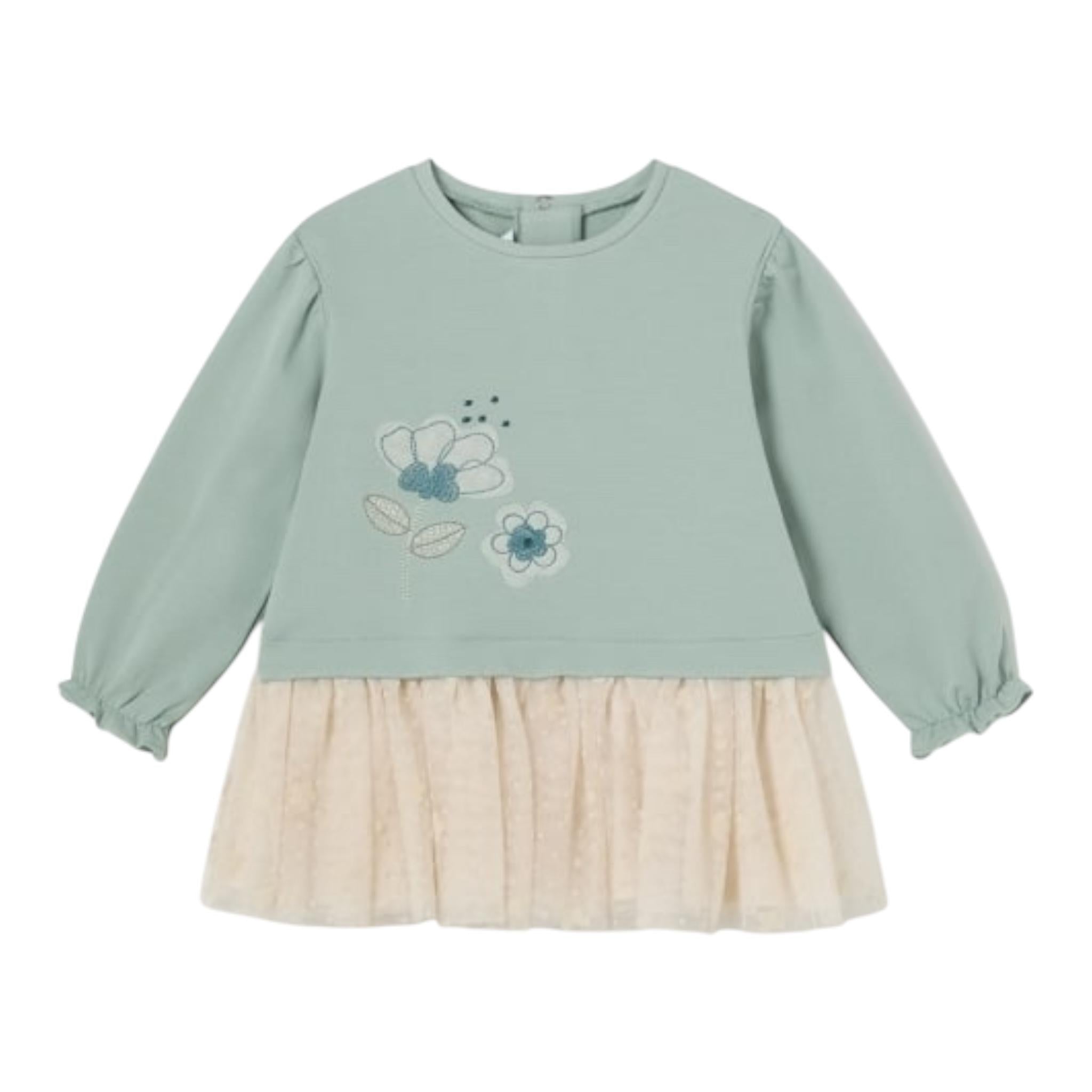 MAYORAL abito tinta unita con tulle Verde acqua per Neonata 2919 VERDE ACQUA MAYORAL 