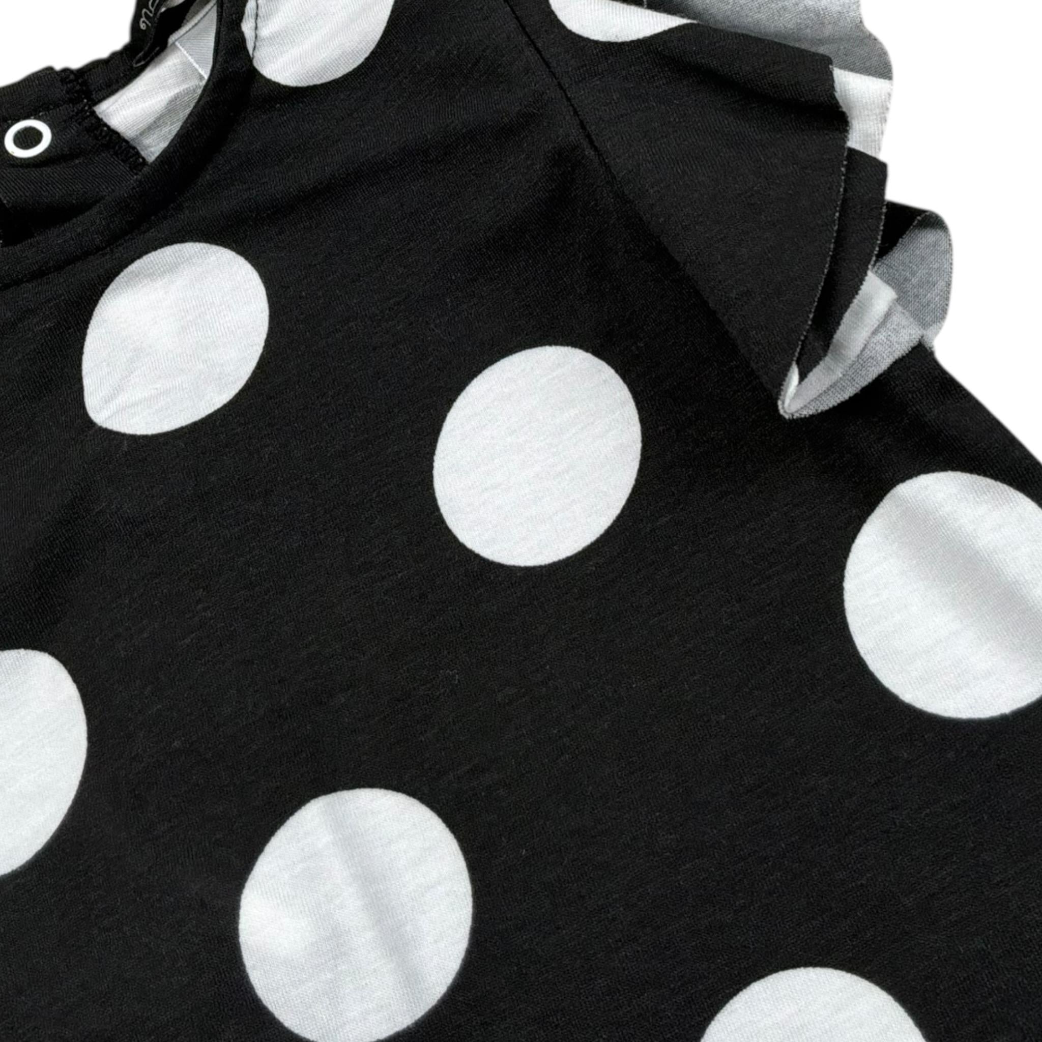 Nanan Pagliaccetto Tinta Unita con Fantasia Pois per Neonata E2242306N NERO NANAN 