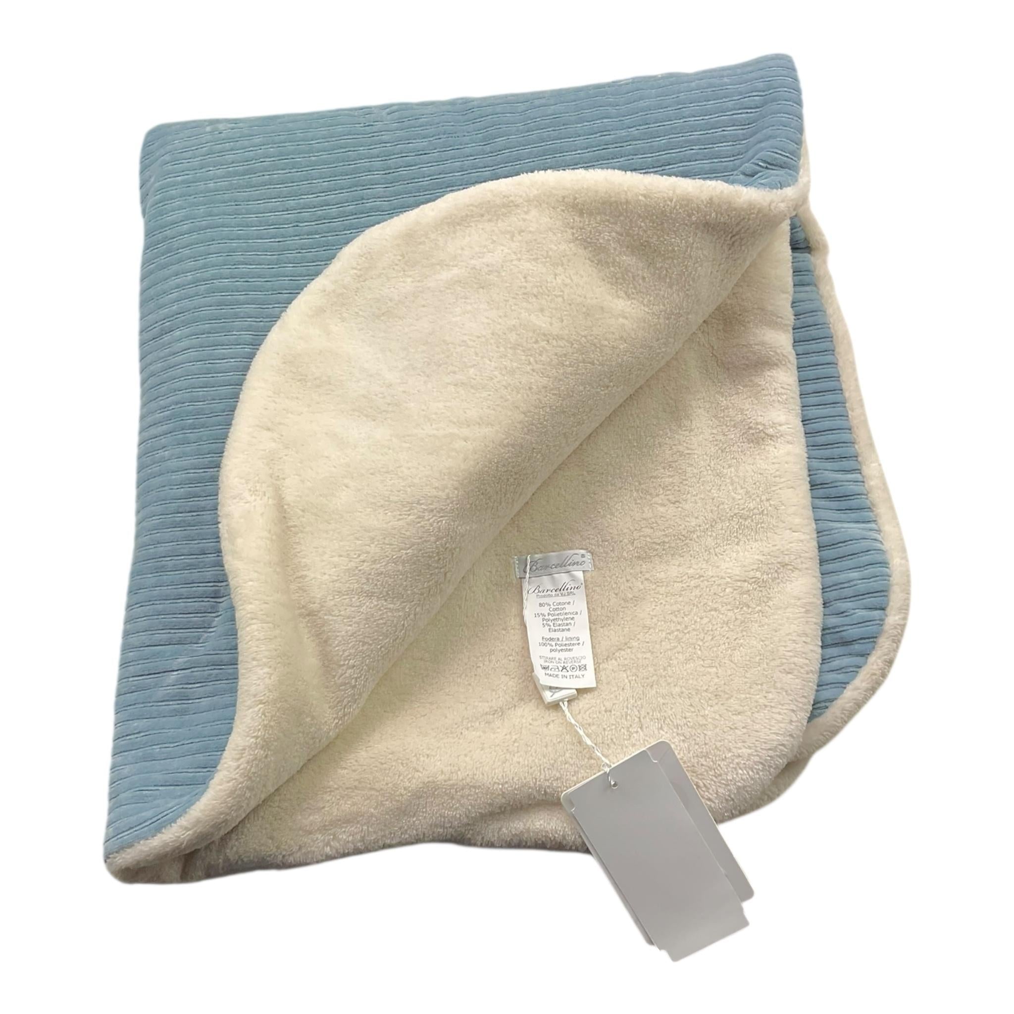 BARCELLINO coperta tinta unita con stampa Azzurro per Neonata 116306 AZZURRO BARCELLINO 