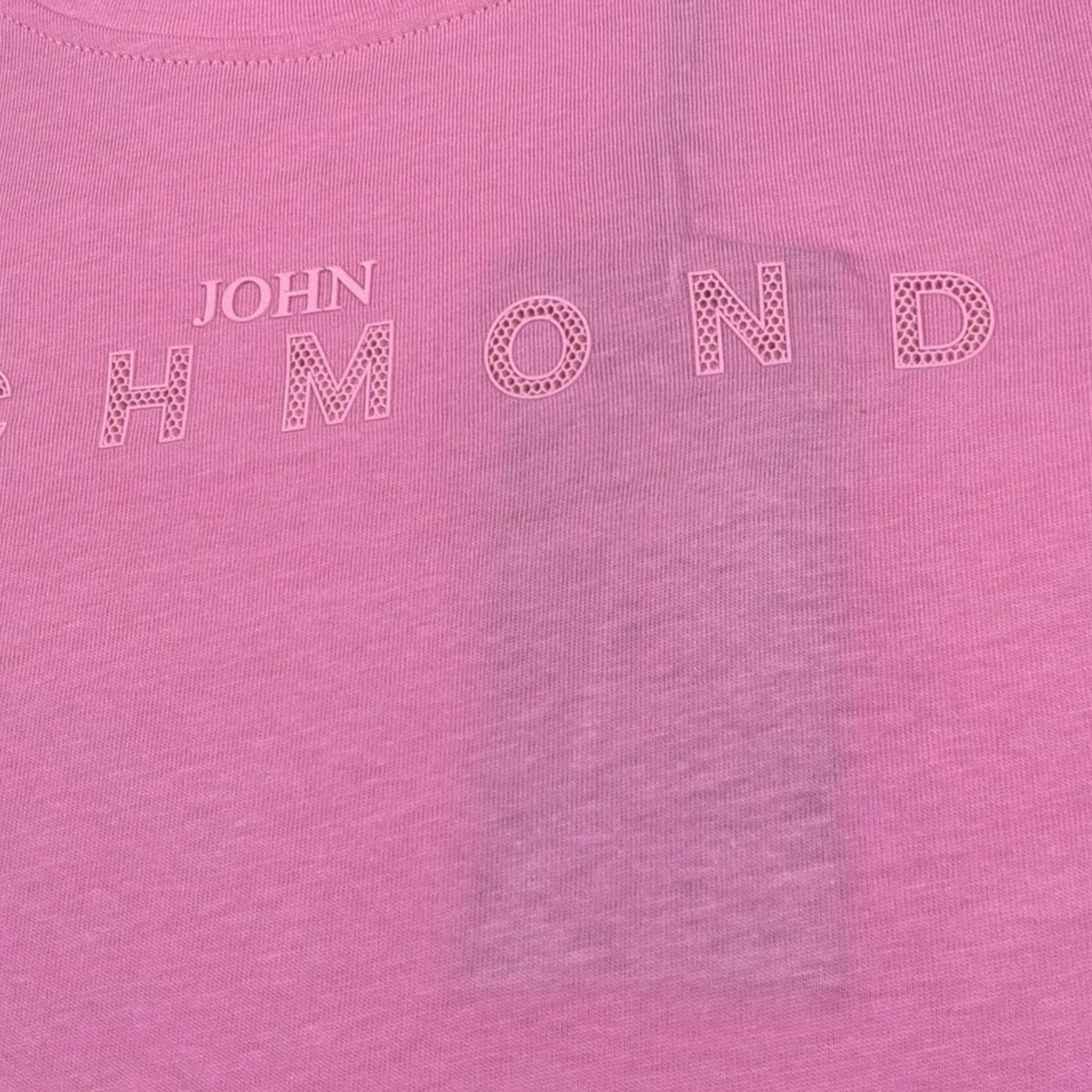 John Richmond T-Shirt Girocollo Tinta Unita con Logo per Bambina RGP26017TS ROSA JOHN RICHMOND 