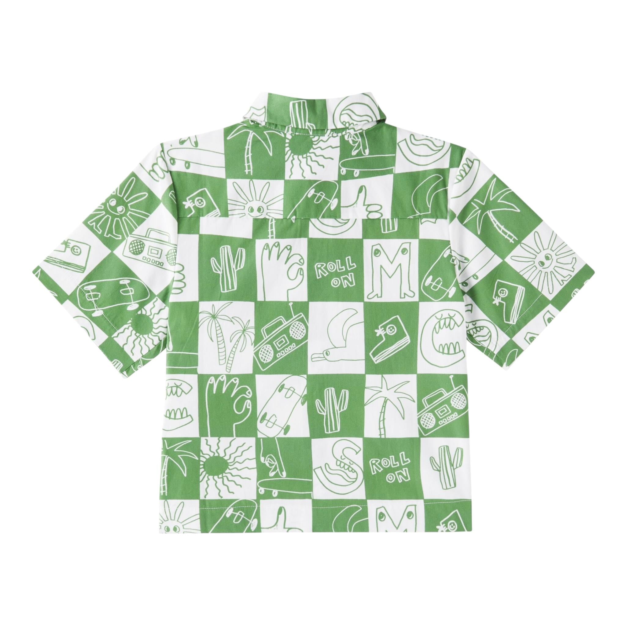 Stella Mccartney Camicia Mezza Manica Stampa Fantasia per Bambino TW5P31 BIANCO/VERDE STELLA McCARTNEY 